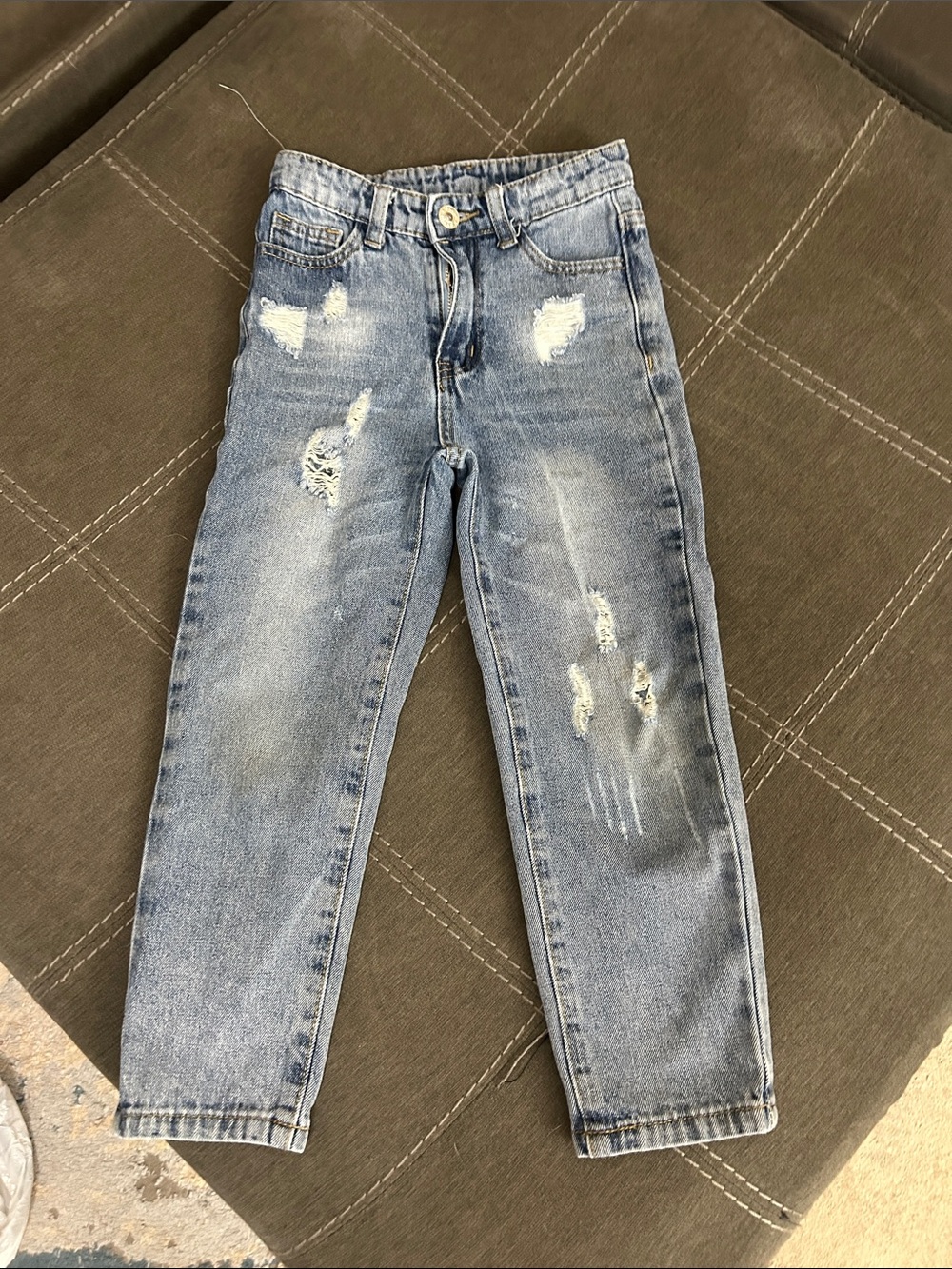 SHEIN Light Blue Distressed Kids Jeans